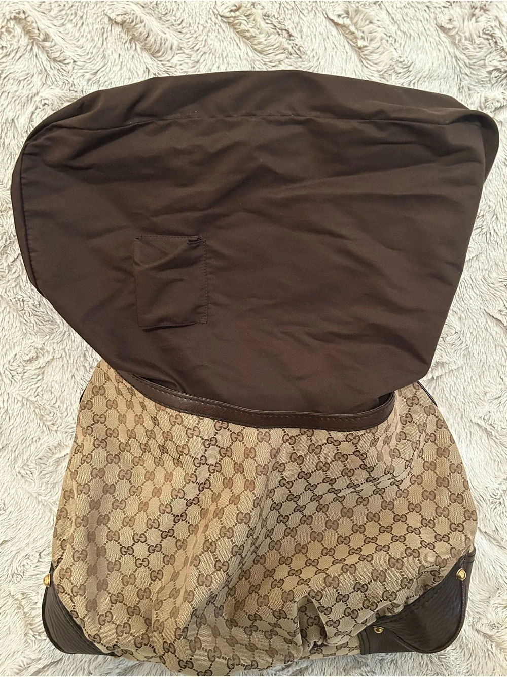 Gucci GG canvas jockey large hobo bag